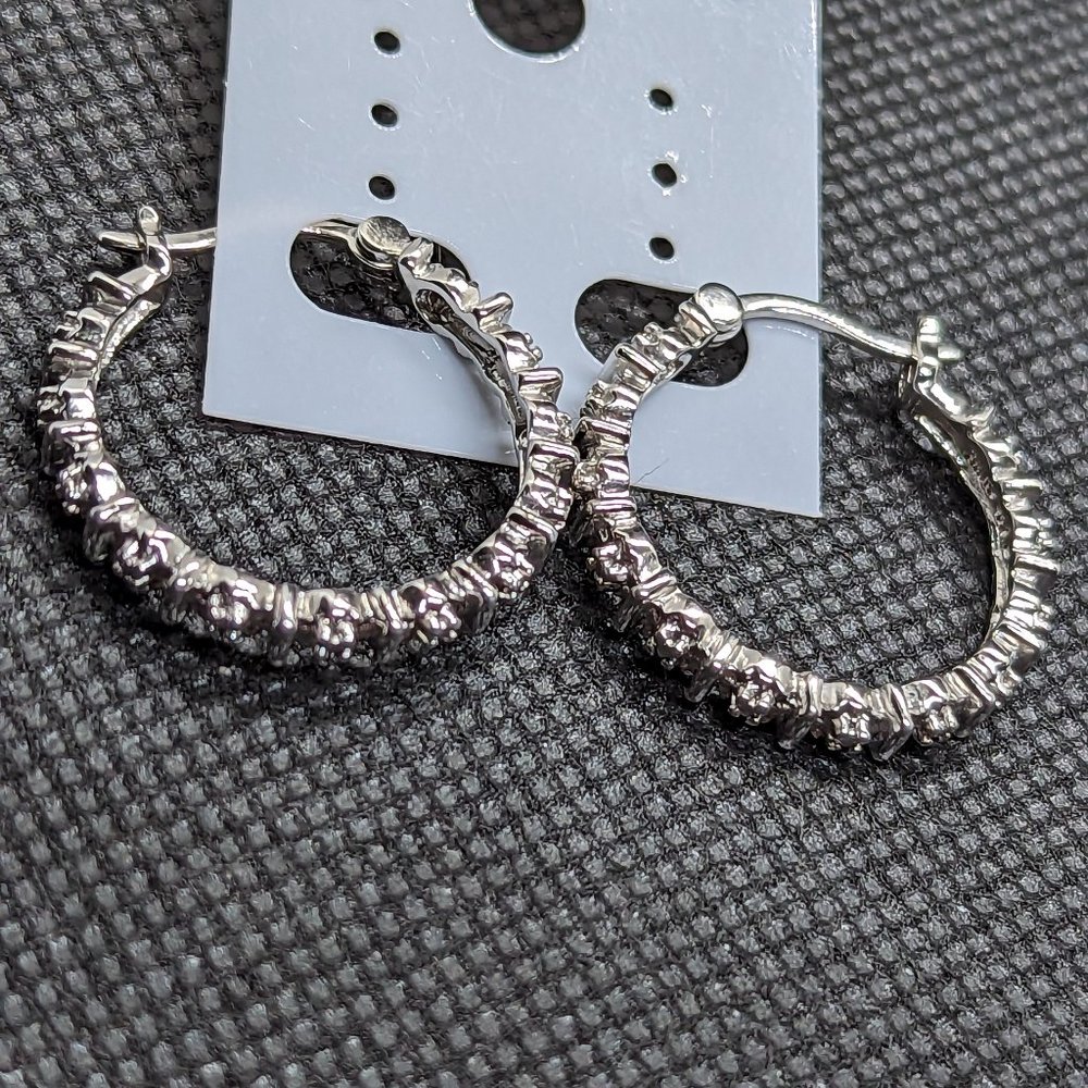 Sterling Silver and Diamond Accent Earrings
